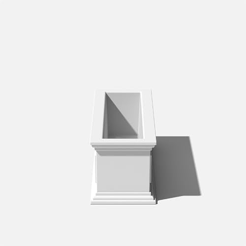 Veradek Brixton Series Window Box Planter - Rectangular Outdoor Planter - color: White, size: 11"H x 11"W x 36"L