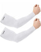 KMMIN Arm Sleeves UV Protection for Driving Cycling Golf Basketball - color: White+white