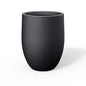Kante Large Round Bullet Black Concrete Planter 21.7" Tall, Outdoor - color: Black