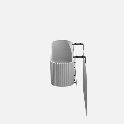 Veradek Demi Series Railing Planter - Round Window Box with Bracket - color: White, size: 36 inch