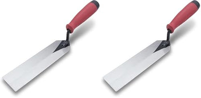 QLT by Marshalltown Masonry Margin Trowel, 8 Inch by 2 Inch, Red Soft Grip Handle, MTSG82 (Pack of 2) - size: One Size (Pack of 2)