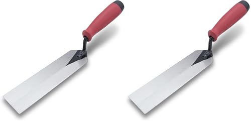 QLT by Marshalltown Masonry Margin Trowel, 8 Inch by 2 Inch, Red Soft Grip Handle, MTSG82 (Pack of 2) - size: One Size (Pack of 2)