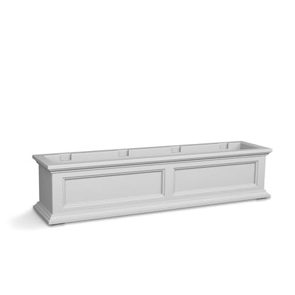 Mayne Fairfield 4ft Window Box - White - Durable Self Watering Resin Planter with Wall Mount Brackets, Plastic (5823-W) - color: White, size: 48in