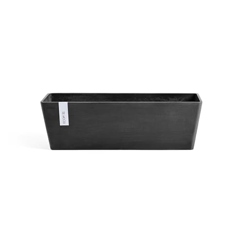 Ecopots Bruges Rectangular Flower Planter, Dark Grey, 17.75" - color: Dark Grey, size: 17.75"