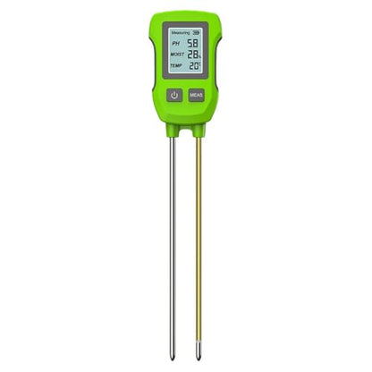 Digital Soil Tester, Multifunctional High Accuracy Soil Fertility PH Temperature Sunlight Moisture Light Meter, Soil Humidity Detector(Green)