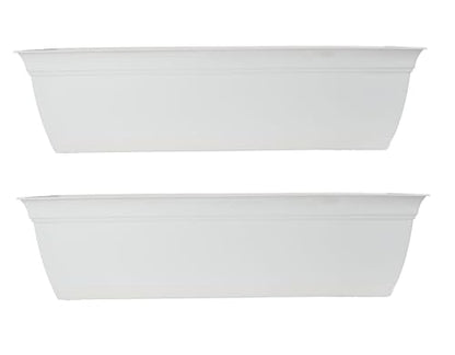 The HC Companies Eclipse Window Planter Box, 24 Inch, White, 2-Pack - color: White, size: 24" (Pack of 2)