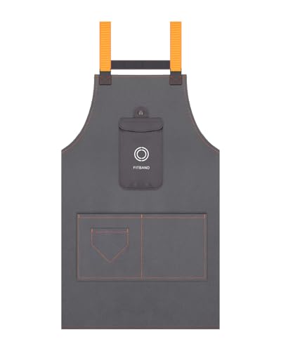 Adjustable Work Apron with Secure Multi Phone Pocket - Design for Cooking, BBQ, Gardening, Carpentry, Bartending, Serving