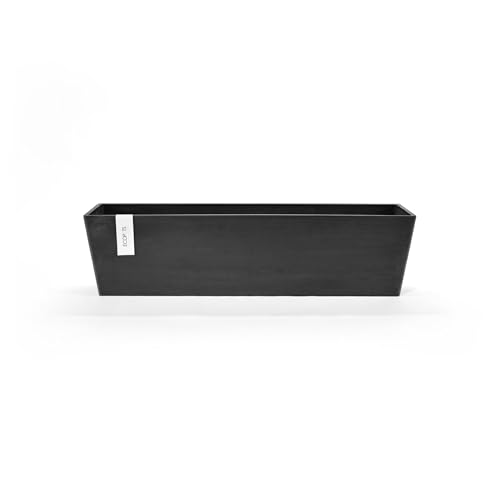 Ecopots Bruges Rectangular Flower Planter, Dark Grey, 31.5" - color: Dark Grey, size: 31.5"