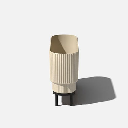 Veradek Demi Series Raised Long Planter - Wide Planter with Stand - color: Sand/Black, size: 30 inch