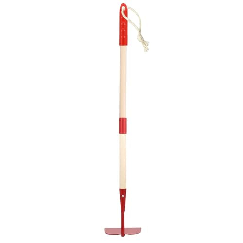 Kids Garden Lawn Hoe-Small Wooden Handle Hoe with Metal Head, 31 inches/ 79 cm Length, for Kids Garden Labor Tool (Red) - color: Red