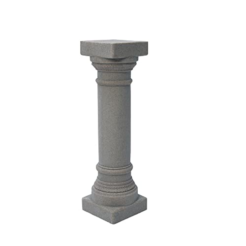 Greek Column Statue – Natural Granite Appearance – Made of Resin – Lightweight – 28” Height - color: Granite, style: Greek Column