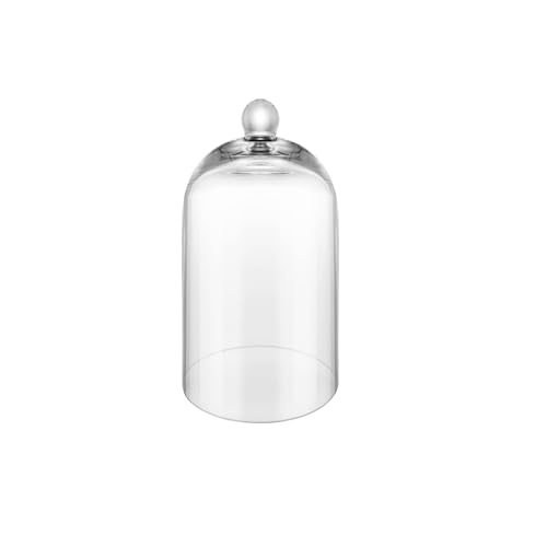 Handmade Glass Cloche, Thick & Sturdy, Dia 6"xH 12", For Terrarium, Plants, Trinkets, Cakes, Figurines, LED Light String, Candle. Cloche Glass Dome, Bell Jar Display Case (1, 6"x12") - size: 6"x12"