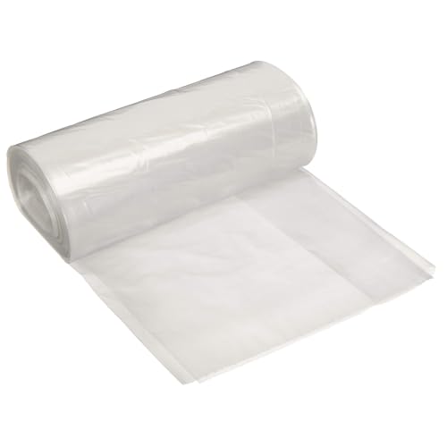 Amazon Basics 55 Gallon Trash Bags, Heavy-Duty Construction, Leak Resistant, Unscented, Clear, 50 Count (Previously AmazonCommercial brand)