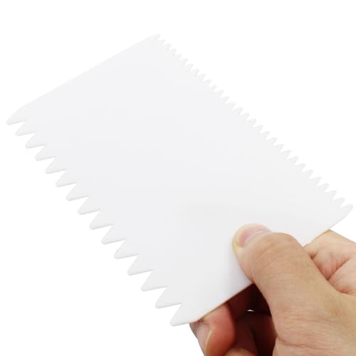 Bonsicoky 2 PCS Plastic Trowel Notched Glue Spreader, 0.4" + 0.2" Tooth - size: 0.4" + 0.2" Tooth