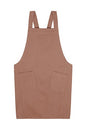 Japanese Cotton Linen Cross Back Apron with Pockets,Fashion Pinafore Dress for Gardening Painting Cleaning Cooking - color: Red
