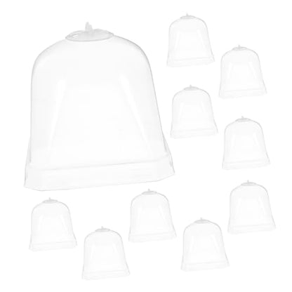 Toddmomy 10Pcs Transparent Greenhouse Dome Plant Cloche Covers - size: 7.50X7.50X7.50CM