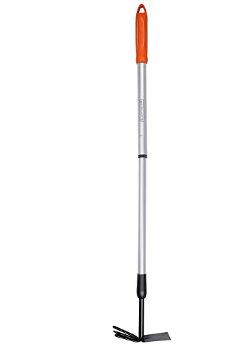 BLACK+DECKER Cultivator - Garden Rake and Hoe - Adjustable Length 66-101 cm - Cultivating and Weeding - Carbon Steel Head