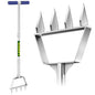 Heavy Duty Steel 4 Conical Spike Lawn Aerator for Compacted Clay, Non-Clog - color: GREEN