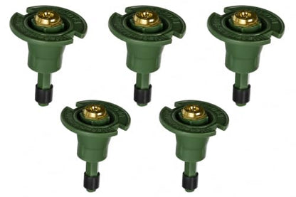 5-Pack Orbit 54028 Plastic Pop-Up Flush Head Sprinkler with Brass Half Pattern Spray Nozzle - Durable Plastic Pop-Up Sprinklers with Brass Nozzles