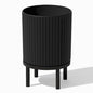 Veradek Demi Series Raised Planter - Round Planter with Stand - color: Black/Black, size: 12 Inch