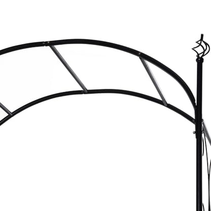 Outsunny 84" Garden Arch Arbor with Gate Metal for Climbing Vines Black