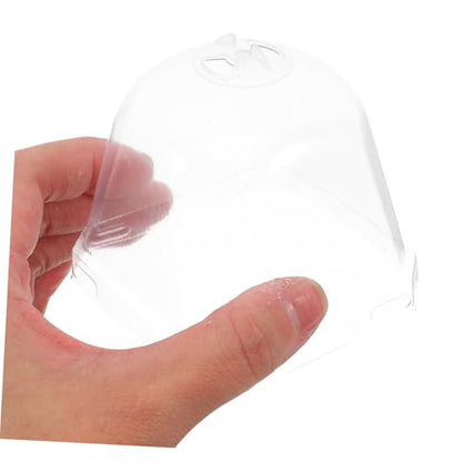 Toddmomy 10Pcs Transparent Greenhouse Dome Plant Cloche Covers - size: 7.50X7.50X7.50CM