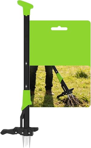GAOMON 40" Stand-Up Weed Puller Tool with Ejector, Long Handle | 4 Serrated Stainless Steel Claws | Reinforced Foot Platform for Easy-Eject Easily Remove Weeds Without Bending Pulling Kneeling