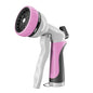 RESTMO Garden Hose Nozzle, Heavy Duty Metal Water Hose Nozzle with 7 Adjustable Spray Patterns, High Pressure Hand Sprayer with Flow Control, Best for Watering Plant & Lawn, Washing Car & Pet, Pink - color: Pink