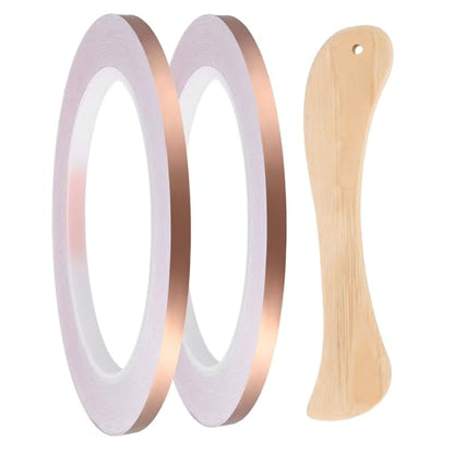 2pcs Copper Foil Tape 0.2" x66FT Single Conductive Adhesive Tape - size: 0.2 Inch x 66 FT