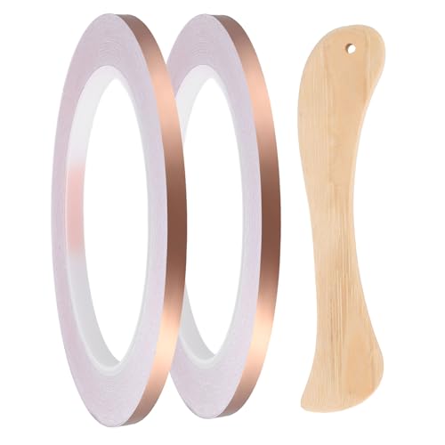 2pcs Copper Foil Tape 0.2" x66FT Single Conductive Adhesive Tape - size: 0.2 Inch x 66 FT