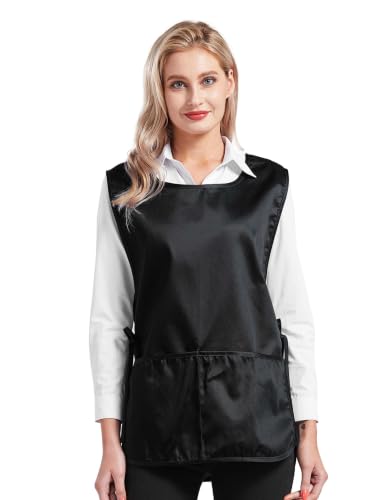 Nanxson Unisex 2 Pack Cobbler Apron with Pocket,Smock Apron with Side Ties - color: Black