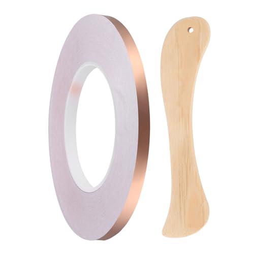 2pcs Copper Foil Tape 0.31" x197FT Single Conductive Adhesive Tape - size: 0.31 Inch x 197 FT