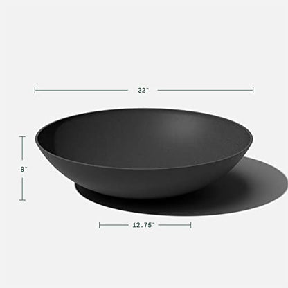 Veradek Mason Series Lane Bowl - Large Outdoor Bowl Planter - color: Black, size: 8"H x 32"DIA 2PK