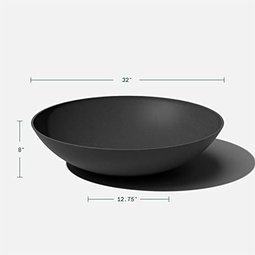 Veradek Mason Series Lane Bowl - Large Outdoor Bowl Planter - color: Black, size: 8"H x 32"DIA
