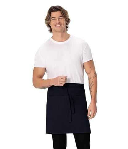 Chef Works Unisex Half Bistro Server Apron - color: Navy, 1 Pack