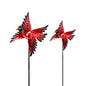 MUMTOP Cardinal Wind Spinner Outdoor, 2 Pack Metal Red Bird Garden Windmill