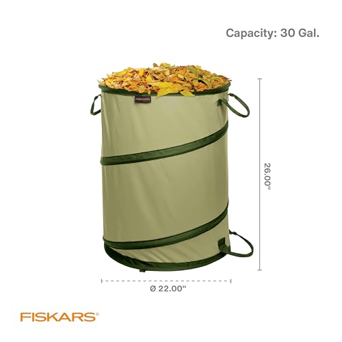 Fiskars 30-Gallon Kangaroo Collapsible Pop Up Garden Bag for Yard Waste