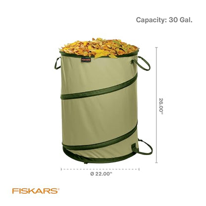 Fiskars 30-Gallon Kangaroo Collapsible Pop Up Garden Bag for Yard Waste