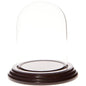 Plymor 3" x 4" Glass Display Dome Cloche (Dark Mahogany Veneer Base) - color: Dark Mahogany Veneer Base