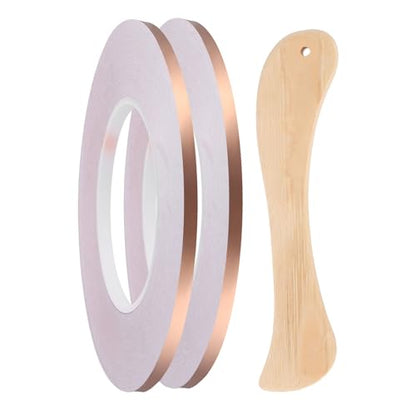 2pcs Copper Foil Tape 0.2" x197FT Single Conductive Adhesive Tape - size: 0.2 Inch x 197 FT