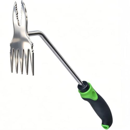GREBSTK Deep Root Weed Puller, Stainless Steel Heavy Duty 5+2 Tooth