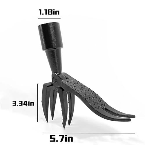High Hardness Weed Pulling Tool - Manual Stand Up Weed Puller Tool Head Replacement - 4-Claw Steel Head Design, Black