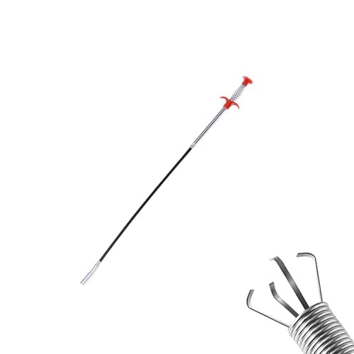 Flexible Grabber Claw Pick Up Reacher Tool with 4 Claws, Plumbing Grabber, Bendable Hose Pickup Reaching Assist Tool for Litter Pick, Home Sink, Drains, Toilet (22.44 Inch)
