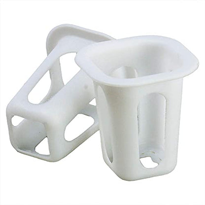 100 Pack 1.77" Garden Net Pots Cups, Slotted Mesh Pot Baskets, White - size: 1 inch（Square style）-100 Pack