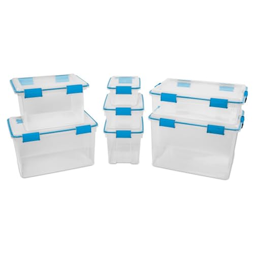 Sterilite Gasket Storage Box with Lids for Home & Office, 80 Quart, 8-Pack - size: 80 Quart, style: 8 Pack