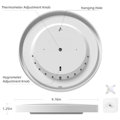 TIMESS 10-Inch Indoor Outdoor Thermometer Hygrometer, Battery-Free, Blue - color: Blue