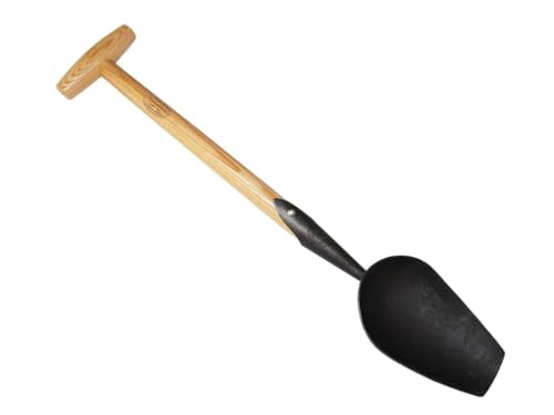 DeWit Compost Digging Scoop with T-Handle – Heirloom Tool for Mixing, Scooping, and Planting
