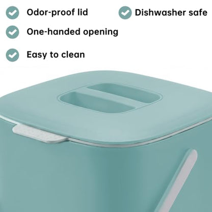 Compost Bin Kitchen, 0.7 Gal Sealed Countertop Compost Bin (Green) - color: Green