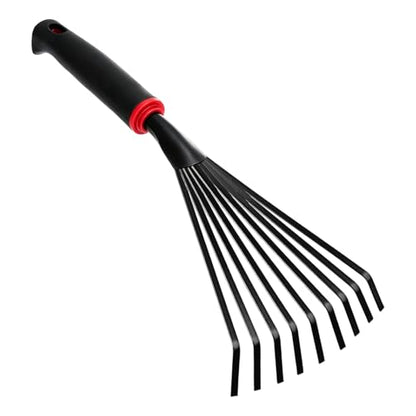 Small Leaf Rake Gardening,Mini Hand Rake Clean Flower Beds Fallen Leaves - color: Black