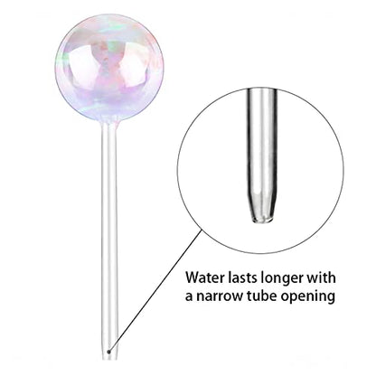 Tomorotec 4Pcs Rainbow Glass Plant Watering Globes, Self Watering Spikes - color: Iridescent 4-Pack